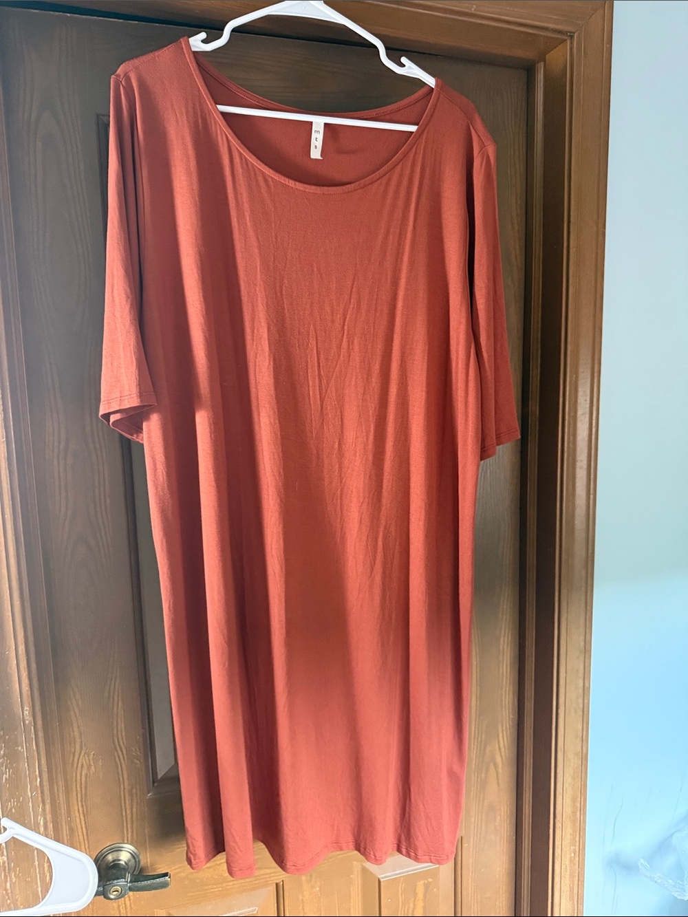mts Rust Orange Simple Shift Dress